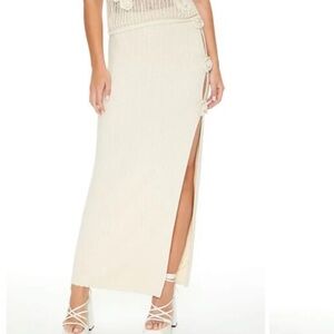 Crochet Rosette Knit Maxi Skirt